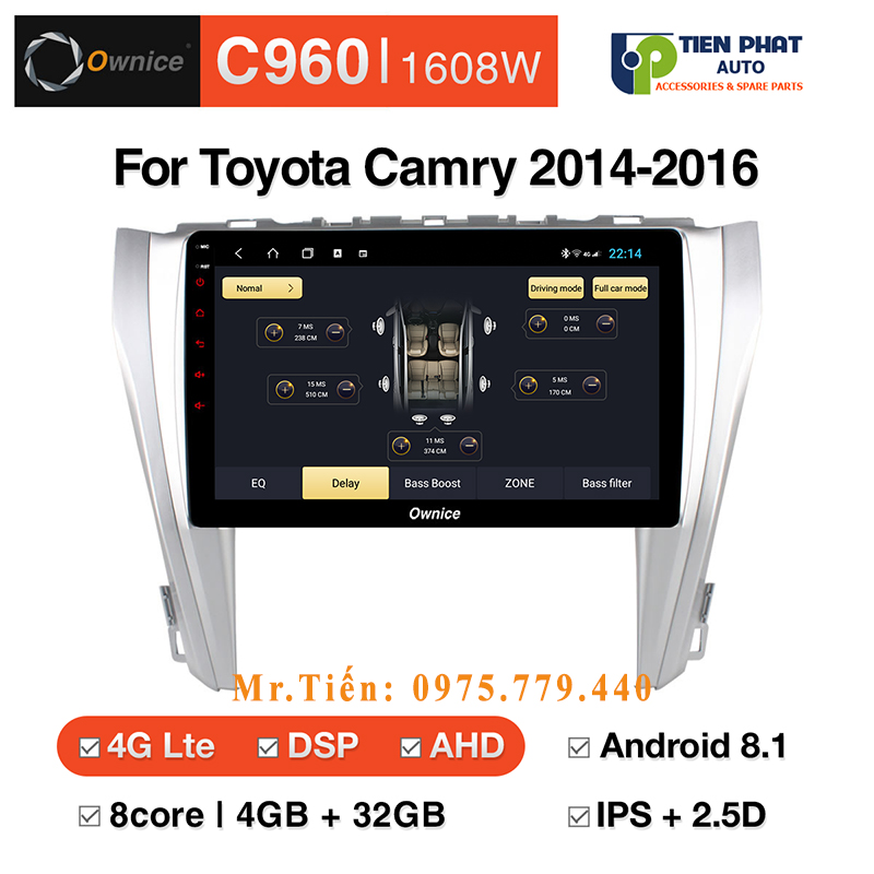 Lắp màn hình DVD android Ownice C960 cho Toyota Camry 2014-2016