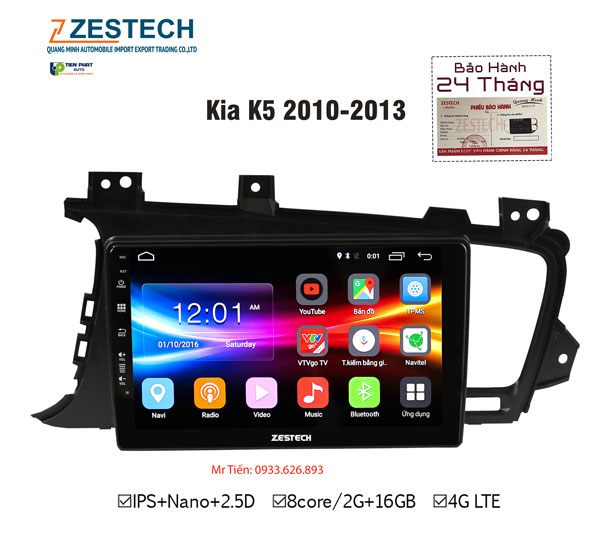 Màn hình DVD Android Zestech cho Kia K5 2010-2013 