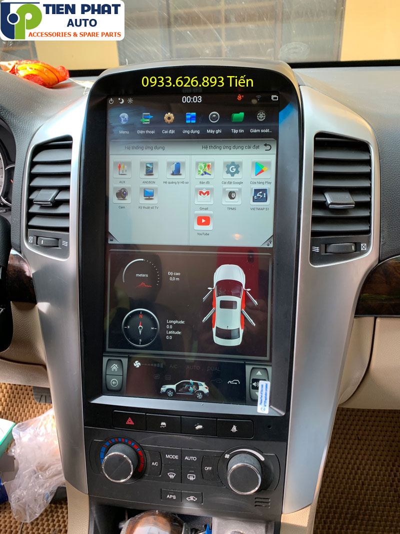 Lắp đặt màn hình DVD ô tô cho Chevrolet Captiva chạy Android - Màn hình Tesla