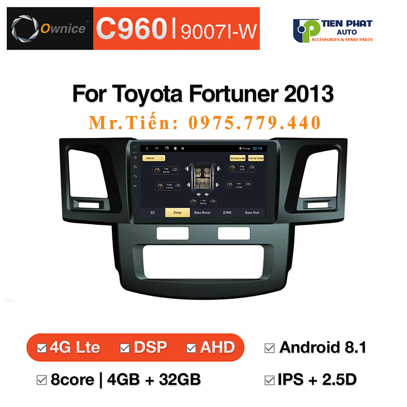 Lắp Màn Hình DVD Ownice C960 Cho Toyota Fortuner 2013